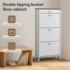 AZL1 Life Concept Shoe Rack Shoe Storage Cabinet with 3 Flip Drawers Freestanding Hidden Narrow for Entryway Hallway, Gray, 57.09"*21.65"*6.3" - 4 of 4
