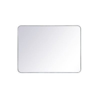Elegant Lighting Soft corner metal rectangular mirror 30x40 inch in Silver