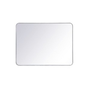 Elegant Lighting Soft corner metal rectangular mirror 30x40 inch in Silver - 1 of 4
