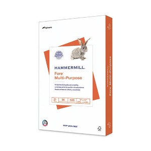 Hammermill Fore Multipurpose Print Paper, 96 Bright, 20 lb Bond Weight, 11 x 17, White, 500/Ream - 1 of 4