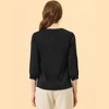 INSPIRE CHIC Women's V Neck 3/4 Sleeve Casual Office Work Satin Blouses - 4 of 4