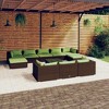 vidaXL Garden Lounge Set Brown, Green - 2 of 4