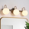 LNC Aladarimostinin Polished Gold and Opal Glass Mid-century Vanity Lights , 1 Light/ 2 Light/ 3 Light/ 4 Light - 2 of 4