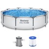Bestway Steel Pro MAX Inch Round Metal Frame Above Ground Outdoor Backyard Swimming Pool Set with Filter Pump - 2 of 4