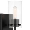 Possini Euro Design Modern Wall Sconce Lighting Black Metal Hardwired 5" Fixture Clear Glass Shade for Bedroom House Reading Home - image 3 of 4