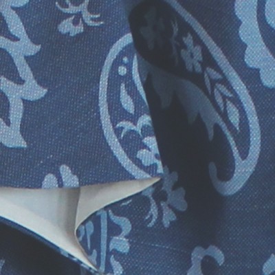 Paisley Blue Cotton Blend Rod Pocket Window Valance