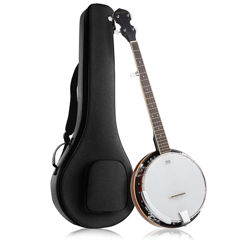 Jameson Guitars 5-String Banjo with 24 Brackets, Closed Solid Back, and Geared 5th Tuner, 1 of 7