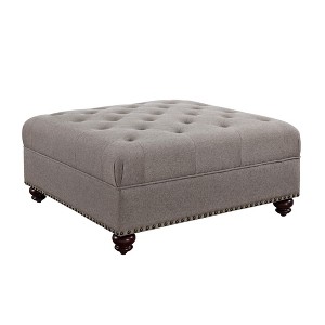 Axel Tufted Ottoman with Nailheads Beige - Dorel Living