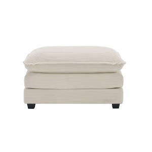 Ottoman Footstool in Corduroy Fabric, Can be Used with 2 Seater Sofas, 3 Seater Sofas and 4 Seater Sofas, Beige Corduroy Fabric - 1 of 1