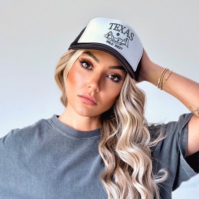 Simply Sage Market Embroidered Texas Wild West Foam Trucker Hat