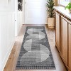 Acekool Modern Geometric Area Rug, Washable Non Slip Low Pile Ultra Thin Stain Resistant Carpet for Living Room Bedroom Dining - 2 of 4