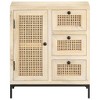 vidaXL Sideboard 23.6 in.x13.8 in.x27.6 in. Solid Mango Wood and Natural Cane - 2 of 4