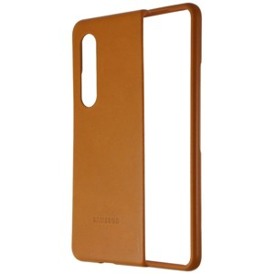 Samsung Leather Protective Cover for Galaxy Z Fold3 5G - Camel (EF-VF926LAEGUS) - 1 of 3