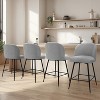 NEWLAYOUT Swivel Counter Height Bar Stools Set of 4, Modern Upholstered Barstool for Kitchen - 3 of 4