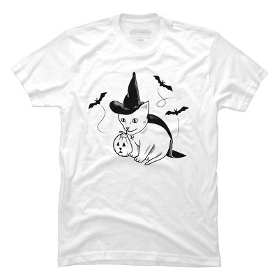 Men's Design By Humans Halloween cat, cute kitten, happy halloween By SPOODEMOON T-Shirt