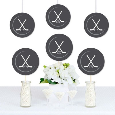 Big Dot of Happiness Shoots and Scores - Hockey - Puck Decorations DIY Baby Shower or Birthday Party Essentials - Set of 20