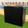 Infurnic Deck Boxes, Portable Storage Box with Waterproof Function for Storage Patio Furniture, Garden Tools, All Weather Use, Black, 22"*21"*17" - 2 of 4