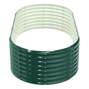 Karl Home 8×4×2ft Raised Garden Bed Oval Galvanized Outdoor Planter Box - 1 of 4