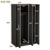 Armoire Closet With Hanging Rod And 3 Fixed Shelves, Modern Clothing Storage -Cuddlewood - 3 of 4