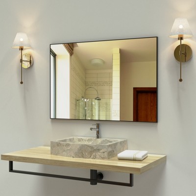 Rectangle Bathroom Mirror with Aluminum Frame Large Wall Mirrors for Bathroom Living Room Bedroom