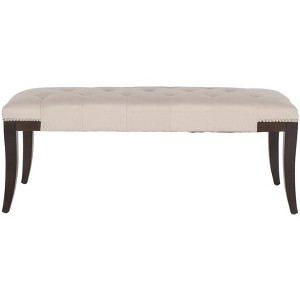 Gibbons Bench with Tufting - Taupe - Safavieh , Brown