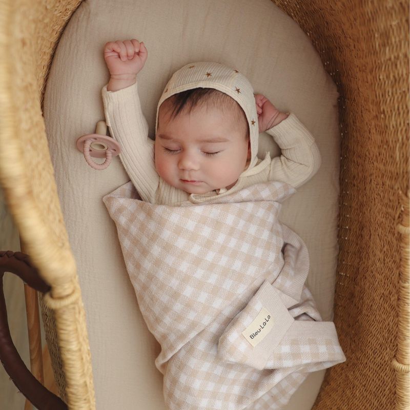 100% Luxury Cotton Knit Swaddle Receiving Crib Stroller Baby Blanket for Newborns and Infant Boys and Girls, 2 of 8