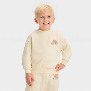 Grayson Mini Toddler Boys' French Terry Crew Neck Sweatshirt - Off-White