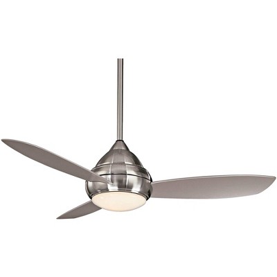 52" Minka Aire Modern Outdoor Ceiling Fan with LED Light Brushed Nickel Silver Wet Rated for Patio Exterior Porch Gazebo Garage