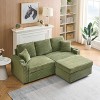 PAGED Foldable Sofa with Storage Footstool, Modern Corduroy Pull-Out Sofa Couch with Cup Holder for Living Room, Home Office - 4 of 4