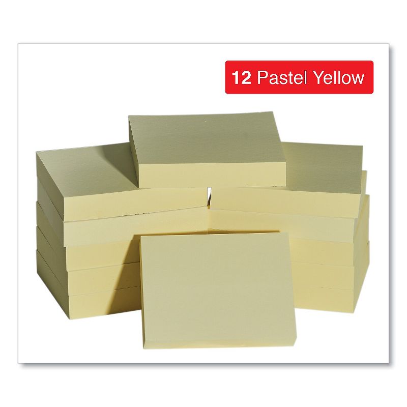 UNIVERSAL Standard Self-Stick Notes 1 3/8 x 1 7/8 Yellow 12 100-Sheet/Pack 35662, 4 of 6