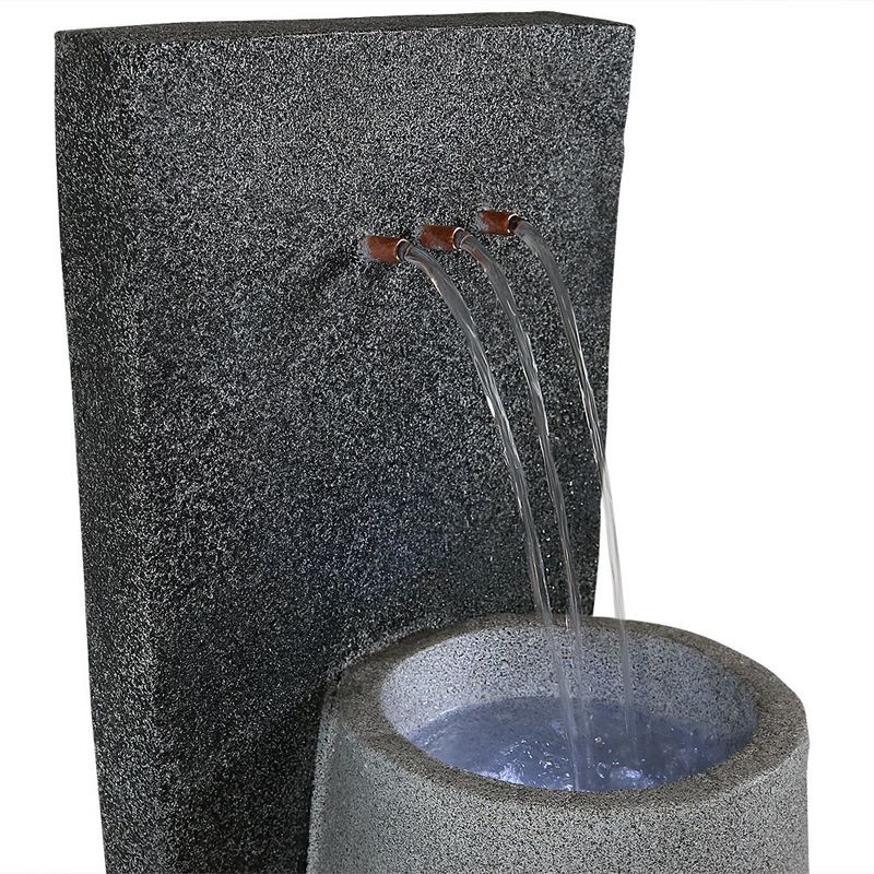 Sunnydaze 35"H Electric Polyresin Three Stream Monterno Outdoor Water Fountain with LED Light, 6 of 13
