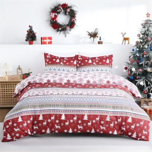 Christmas Snowflake Print Duvet Cover Set, Snow Dance All Over, Bedding, Winter Christmas Bedspread, Reversible Holiday Home Duvet Cover - 1 of 4