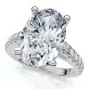 Pompeii3 Certified 2 3/4Ct Oval Accent Diamond Engagement Ring 14k Gold or Platinum Lab G - 3 of 4