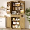 Bestier 72" Tall Kitchen Pantry Cabinet with Door Shelves, Food Pantry Cabinet with Sensor Light,  Farmhouse Storage Cabinets with Drawers, Natual Oak - 2 of 4