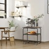 Tangkula 2-Tier Folding Rolling Cart Kitchen Utility Cart Tool-Free Installing - 3 of 4