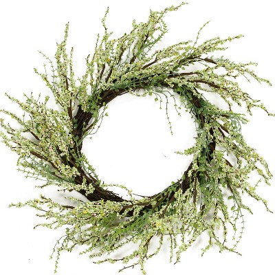 Northlight 12" Unlit Green/Brown Berry Artificial Christmas Twig Wreath