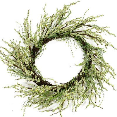 Northlight 12" Unlit Green/Brown Berry Artificial Christmas Twig Wreath