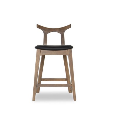 Vynxaria Black Bar Dining Chairs - Set of 2 for Timeless Elegance