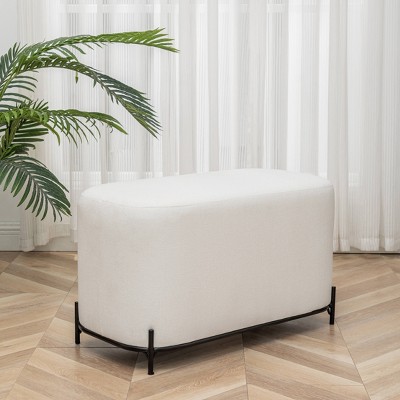 32" Modern Decorative Bench with Metal Base - WOVENBYRD