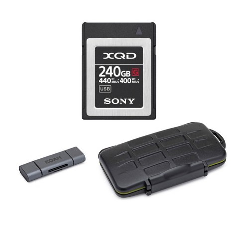 Sony 240GB XQD G Series Memory Card with Carrying Case and Card Reader  Bundle