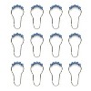 LunaLulinlk Blue PEVA Curtain with 12 Roller Shower Hooks - 4 of 4