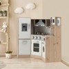 Infans Kids Corner Wooden Kitchen Playset Pretend Cooking Toy w/ Cookware Accessories - 3 of 4