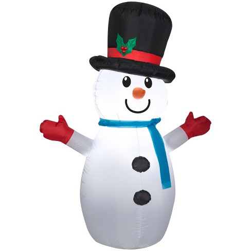 Gemmy Christmas Inflatable Little Snowman In Top Hat, 4 Ft Tall, Multi ...