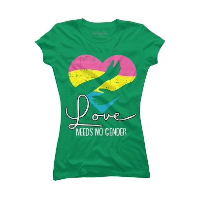 Adult Design By Humans Love Needs No Gender Pride Heart By KangThien T-Shirt