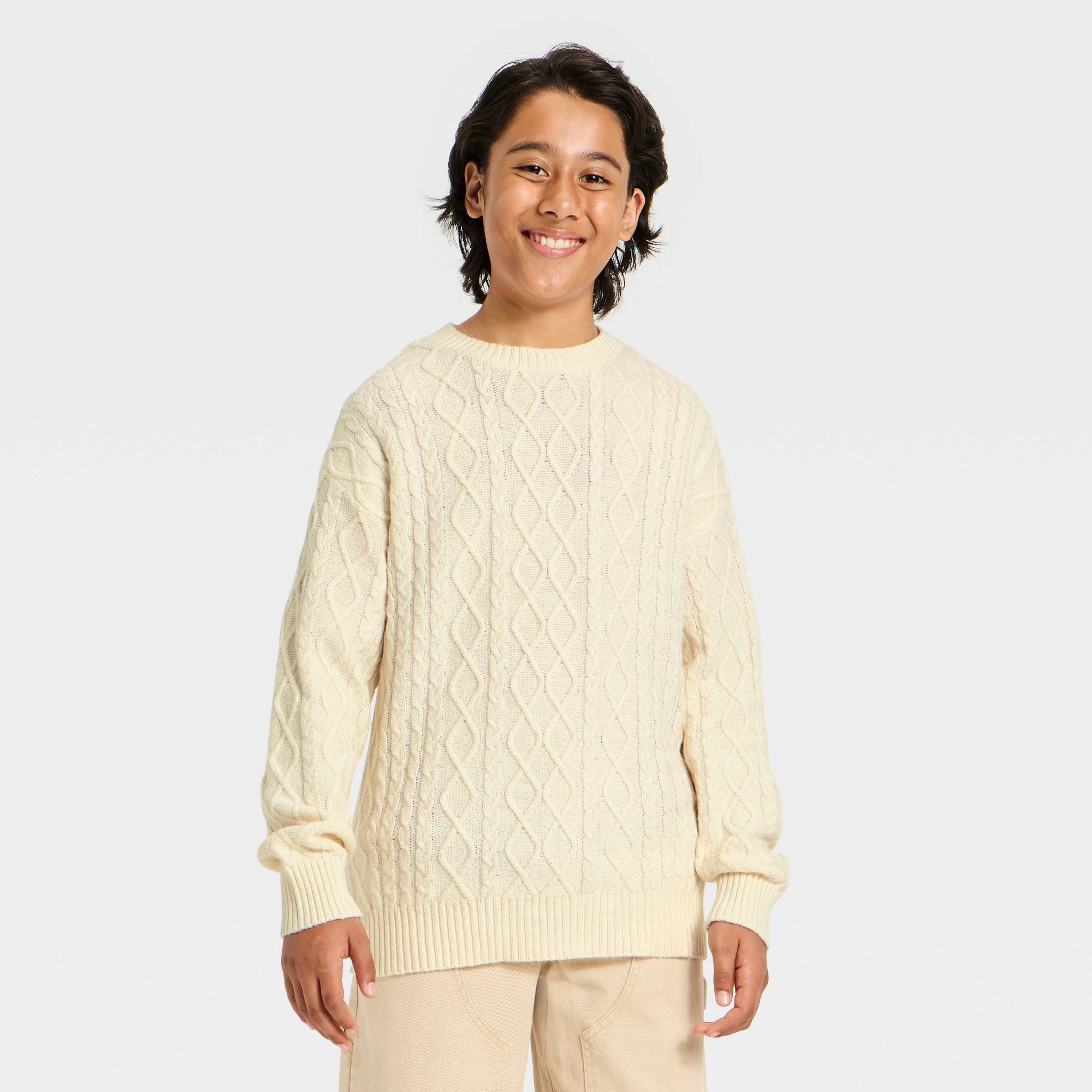 Boys' Cable Knit Pullover Sweater - art class™