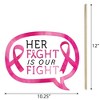 Big Dot of Happiness Pink Ribbon - Breast Cancer Awareness Photo Booth Props Kit - 10 Piece - 4 of 4