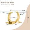Infurnic Coffee Tables Transparent Glass Coffee Table, a Perfect Blend of Durability and Elegance for Living Room and Balcony, Gold, 63"*35.4"*30" - 3 of 4