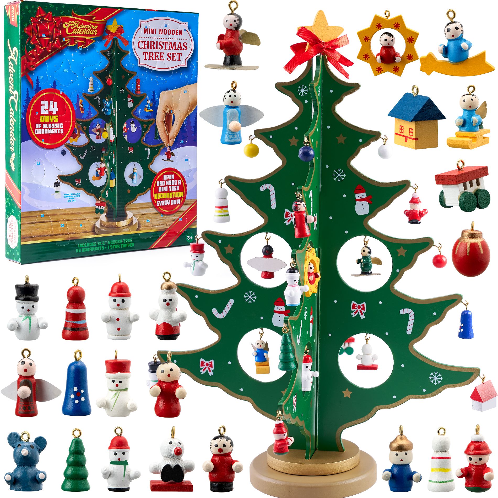 Joyfy 2025 Christmas Advent Calendar – 24 Days of Ornaments for Tree Decorating Fun! Best Gift for Kids