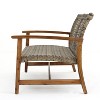 GDFStudio Jean Outdoor Acacia Wood and Wicker Loveseat - 4 of 4