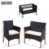 4 Piece Wicker Patio Furniture Set, Outdoor Conversation Set With With Loveseat & 2 Armchair, Porch Wicker Chairs Set for Poolside Backyard - 3 of 4